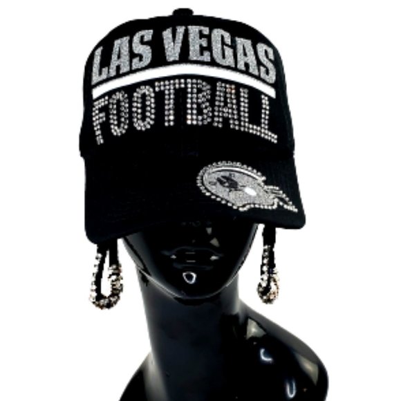 Las Vegas Football Black Sweatshirt with Shiny Lettering & Crystals. - Picture 6 of 6